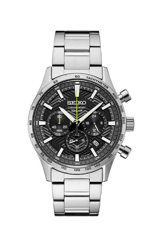 SEIKO Chronograph Quartz Black Dial SSB413P1