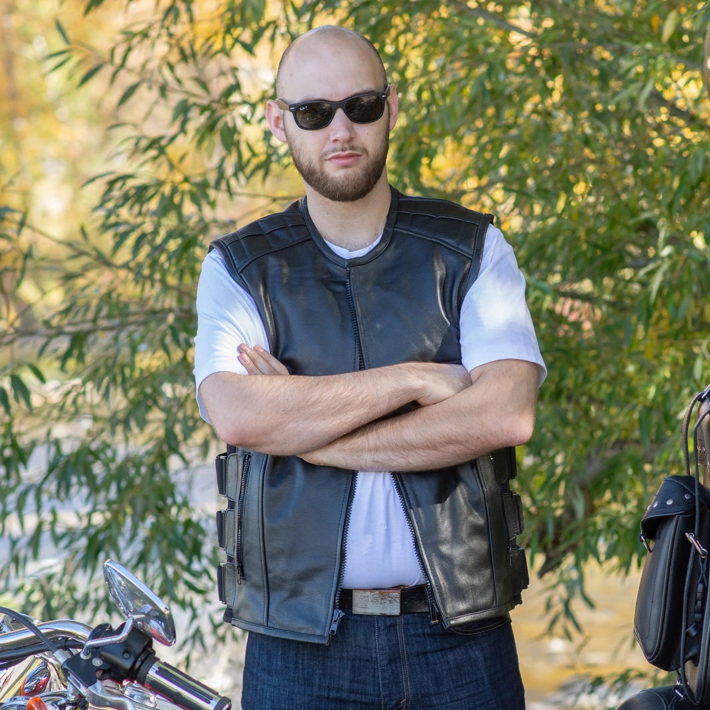 Open Road Long-Distance Zip-Up BOTB Tactical Leather Vest