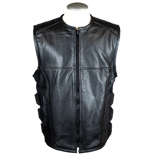 Open Road Long-Distance Zip-Up BOTB Tactical Leather Vest