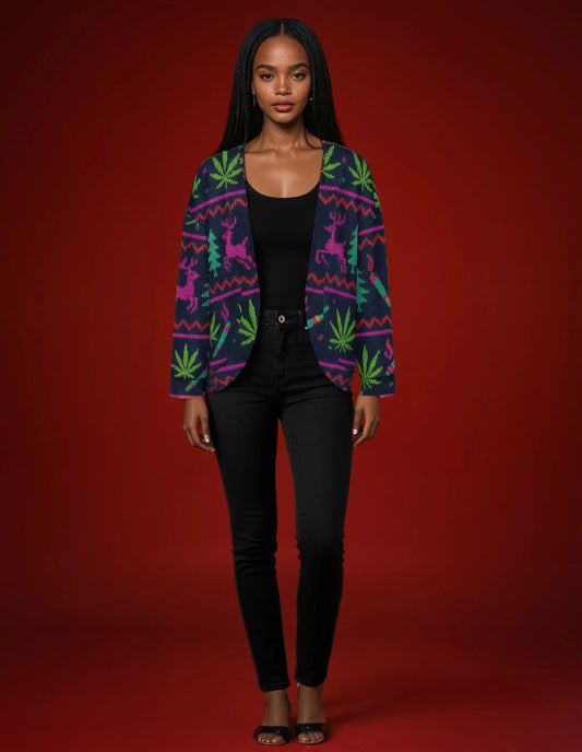 Neon Xmas Drop Shoulder Cardigan