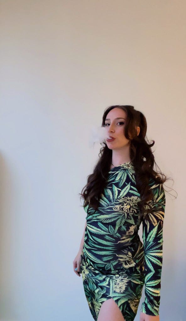 Big Buds One-Shoulder Slit Maxi Dress